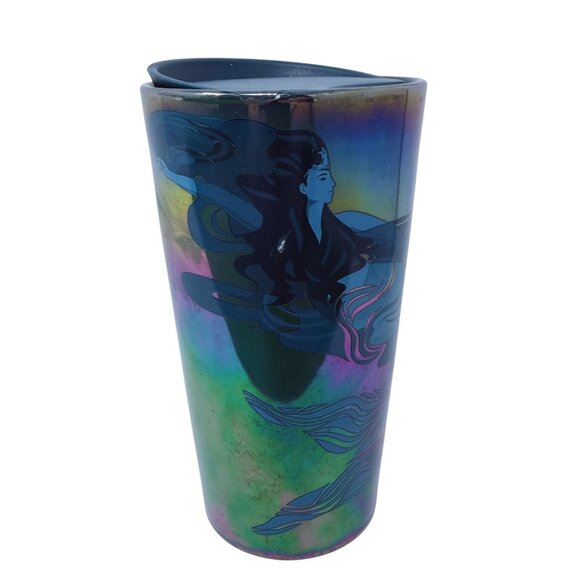 Starbucks Coffee Mug Travel Tumbler Hot Air Balloon Gold Lid 12oz Ceramic - Picture 1 of 7